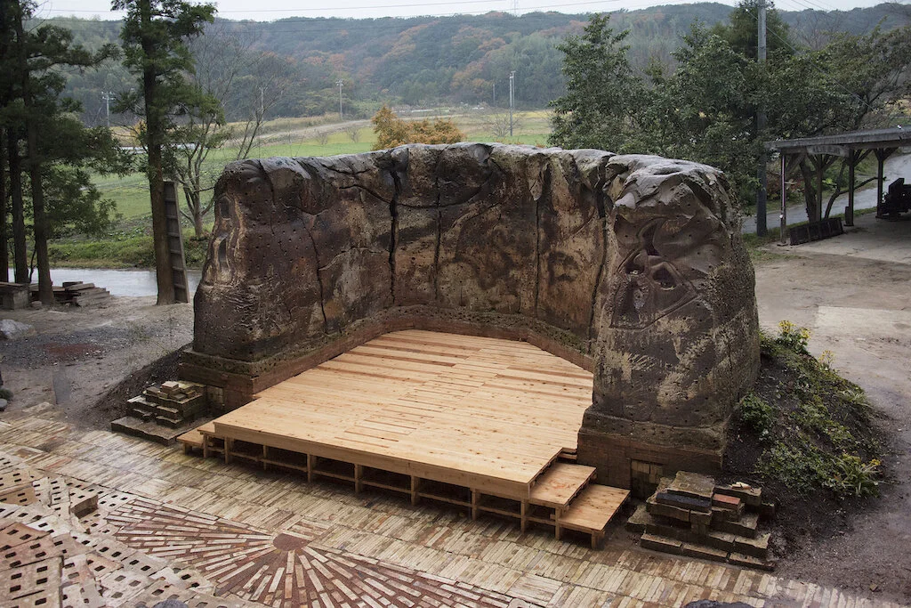 明治期 象山造 欅製 荒彫り大型葉盆 煎茶盆 刳り貫盆☆美しい木目☆長